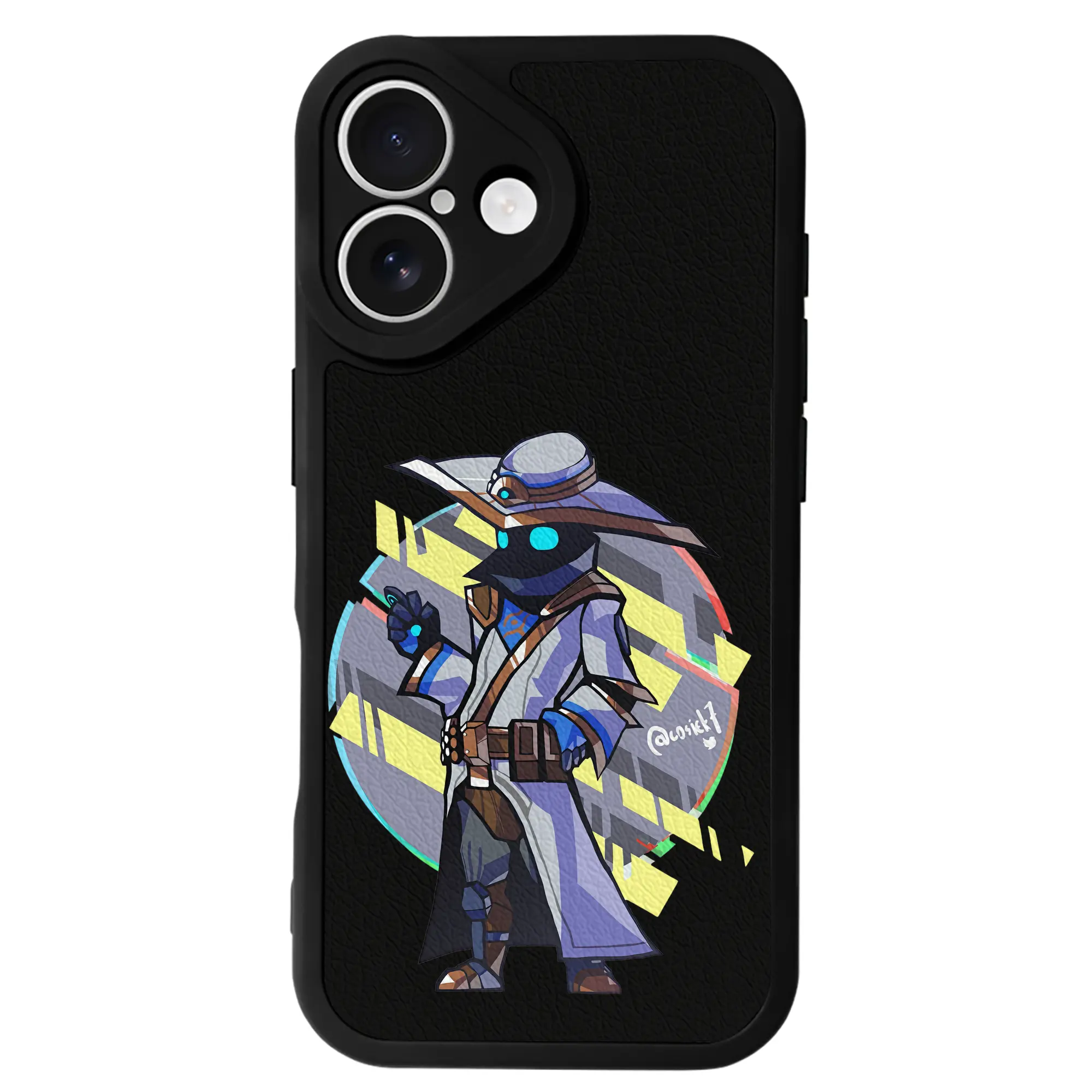 VALORANT グッズ,サイファー - IPhone 16シリーズ対応 ・ シリコンスマホケース ・ レザー調 ・ 高精度フィット ・ 耐衝撃 ・ ワイヤレス充電対応 ・ 精密カット